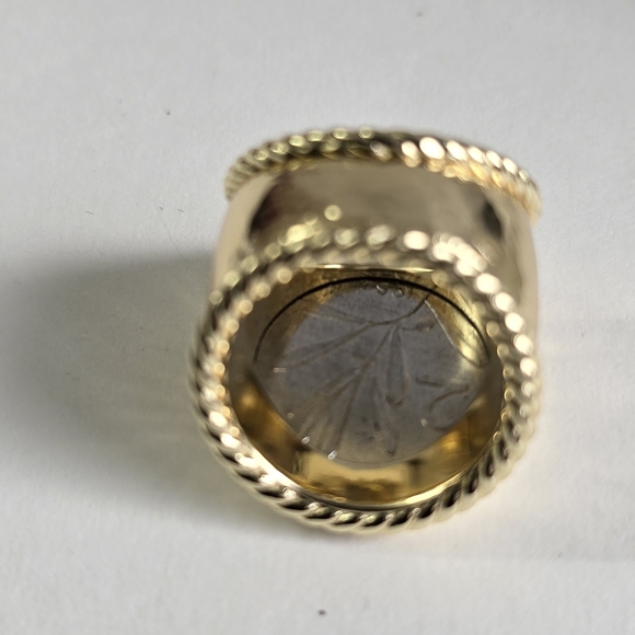 14K Gold Plated Sterling Silver 925 Italian Coin Ring – Vintage Bee Design - Picture 5 of 10